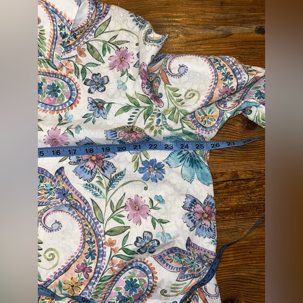 🔥 Alfred Dunner Multicolor Floral Paisley Button Down Shirt size XL - Picture 10 of 12